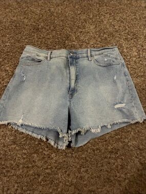 sofia by sofia vergara Light Blue Frayed Denim Shorts